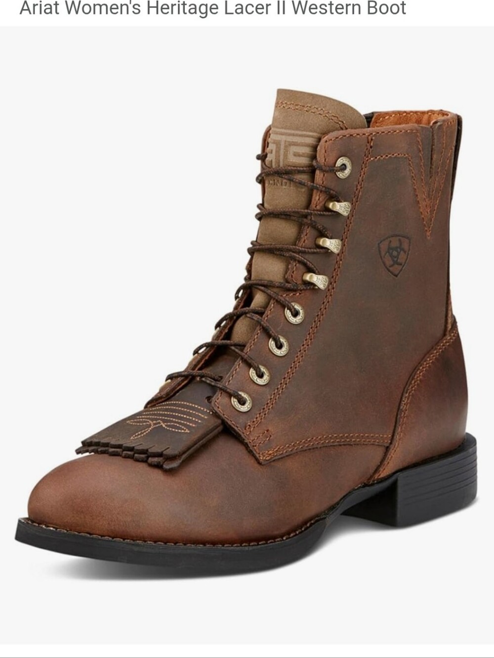 Ariat Leather Hertitage Lacer II Western Riding Boot 8 Distressed Brown EUC